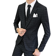 小格子西服套装礼服三件套西装礼服商务SJT-X13-P280，男装西服，星座1012