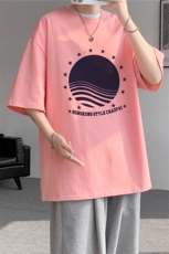 ！版权！2025夏季新款纯棉印花短袖百搭半袖衫T2477特P19，男装T恤，电商B220