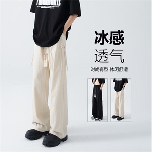 夏季新款新中式飘带设计宽松百搭休闲裤B315-K24069--特p30控58图片