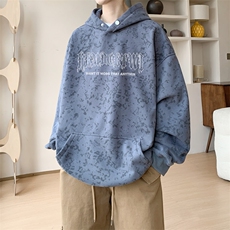 已注册/华棉秋冬内景新款扎染宽松连帽卫衣男WY00732/P45加绒P50，男装卫衣，电商B316