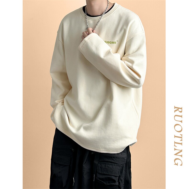 现货-2025春季新款圆领宽松卫衣男潮牌重磅长袖A351-AT2513-P50图片