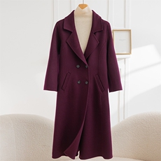 2025年秋季长袖通勤时尚百搭简约系扣大衣，女装毛呢外套，怡欣双面呢工厂店