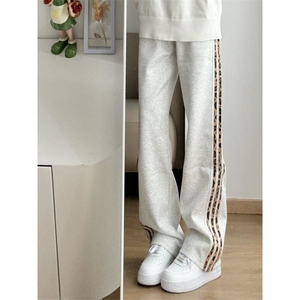 【有货】JRK83CC-特P45 加绒豹纹三条杠裤子男加厚条纹卫裤图片