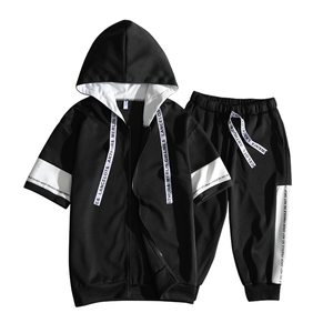 卫衣套装男 连帽两件套春夏运动套装新款外套衣服一套DS47T图片