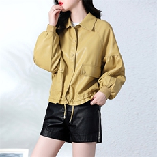 皮衣外套女2023新款短款春秋港风复古宽松pu机车小皮夹克款，女装皮衣，江南女神