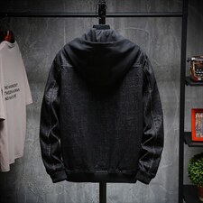 xz103A-jk817-p952026秋款量足印花大码牛仔夹克肥仔连帽，男装夹克，星座103A