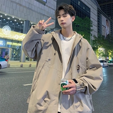 秋季现货工装冲锋衣男高品纯色宽松夹克外套DSA157B-J90-P85，男装夹克，电商A157B