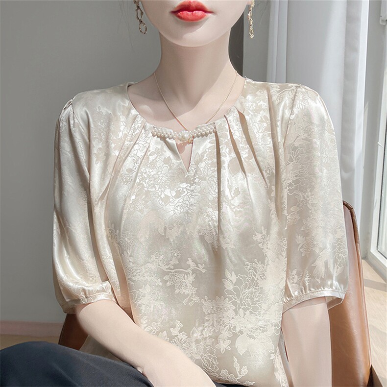 短袖t恤女夏季v领宽松简约百搭打底女上衣,针织衫/毛衣,绒宛羊绒