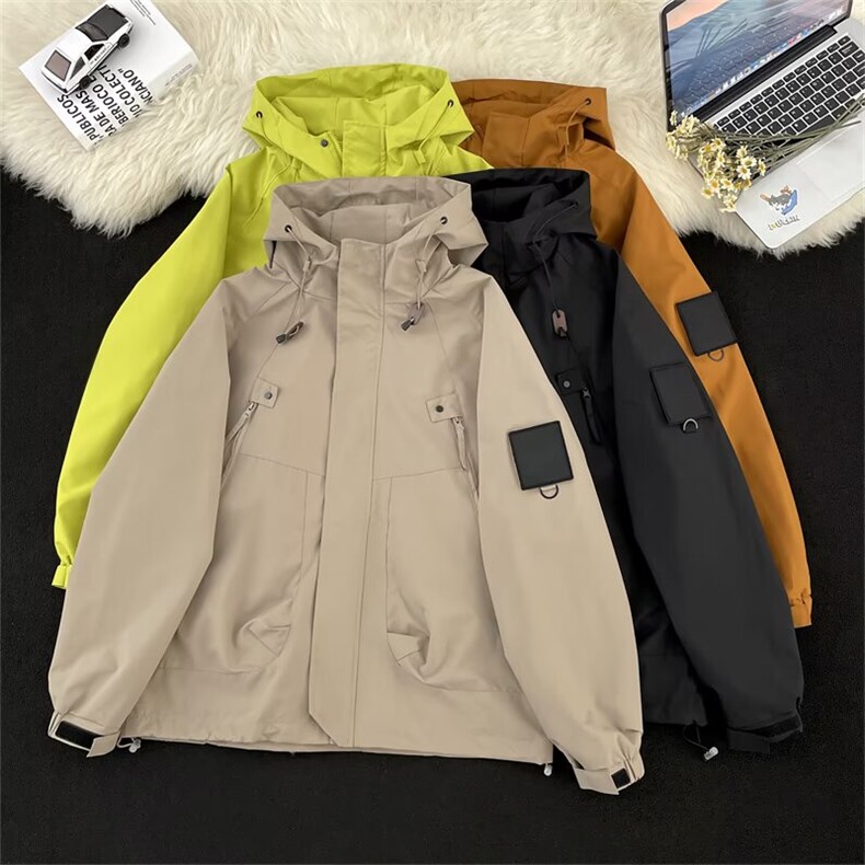 得物品质秋男女连帽夹克大口袋冲锋衣情侣魔术贴外套JK90P55，男装夹克，星座1013-1