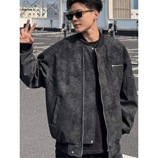 现货抖音得物品质网图春秋情侣外套皮夹克雾蓝JK309，男装夹克，星座1904A