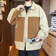217-2-JK01-P65防水冲锋衣男拼接撞色夹克工装外套，男装夹克，星座217-2