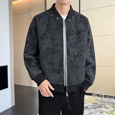 2025秋季新款现货皮衣男棒球领夹克外套DSA157B-J2569-P86，男装夹克，电商A157B
