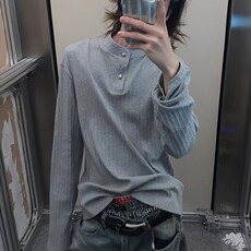 现货D2817-批55亨利领cleanfit肌理感长袖T恤男，男装T恤，星座603-2