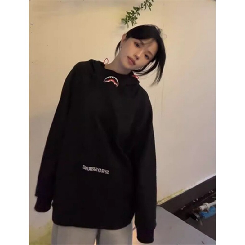 鲨鱼嘴连帽卫衣女宽松甜酷风设计感百搭外套拉链连帽衫WY103,女装短外套,星座1116A（原606A-3）