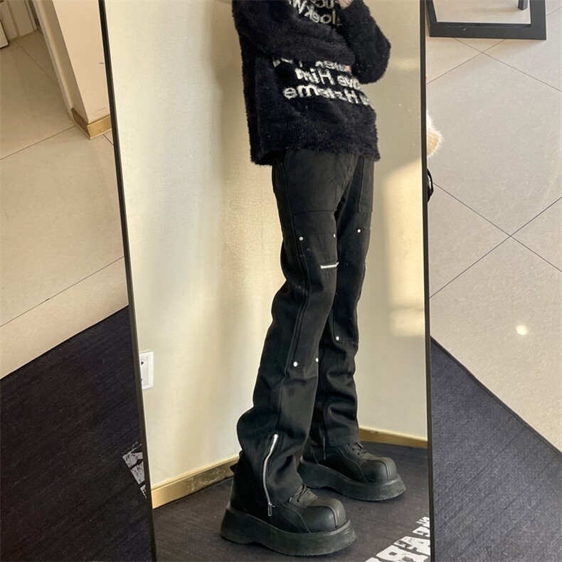 <自拍图>春季高街时尚风裤子男小众设计感微喇K6122-P55,男装休闲裤,星座1109-4