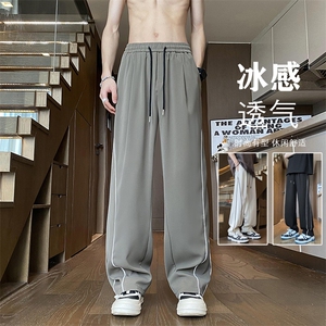 显瘦冰丝西裤垂感条纹凉感裤子 Q441-TP35-限价58  抖音得物品质图片