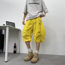 七分裤男女韩版潮流褶皱帅气百搭宽松2025夏季ins短裤K6408-P36，男装牛仔裤，星座412-3