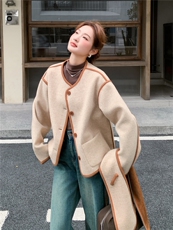 210-3289-P185-k2582025年冬季韩系围巾款小香风上衣2025新款，女装短外套，浙宝210（原浙宝191）
