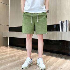 夏季棉麻刺绣短裤男休闲百搭五分裤纯棉沙滩裤XZ310B-3-DK833-P25图片