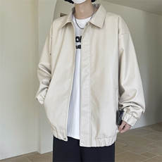 软皮衣服男士机车夹克翻领工装PU皮2025帅气短款JK2139-P75，男装夹克，星座210-1