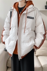 棉服男冬季新款港风宽松假两件连帽棉衣MF8587-特P78，男装棉衣，星座214-3
