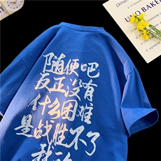 抖音品质260克重磅纯棉大码美系复古短袖T恤A158-T86-P28控48，男装T恤，电商A158