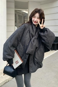 送围脖90白鸭绒烫钻羽绒服韩版花苞外套2C323-8878-P290图片