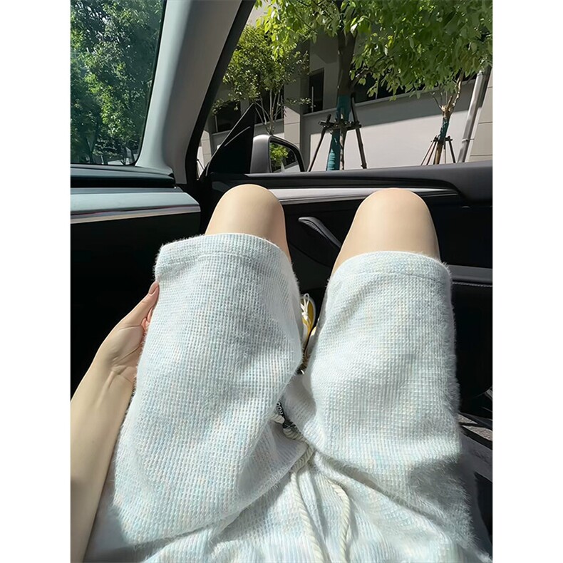 YK86067-P2570%涤纶30%锦纶马海毛扎染针织彩虹短裤男夏季,男装休闲裤,电商A086-1