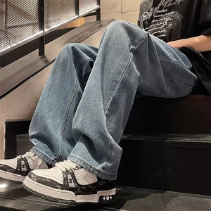 青少年拉链男童牛仔裤百搭2025新款儿童裤子常规直筒长裤潮秋季图片