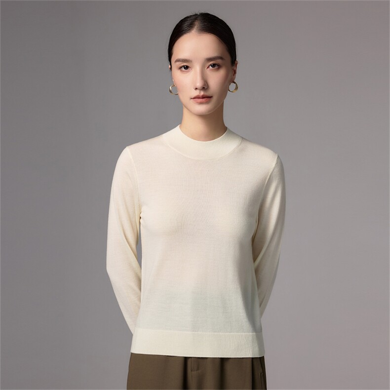 2025秋冬百搭时尚简约平面半高领针织衫，女装针织衫/毛衣，蚂蚁派对工厂直营店
