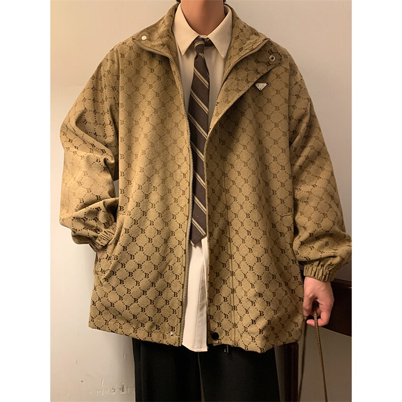 2025秋冬装新款港风情侣夹克字母宽松外套男女，男装夹克，星座201-2