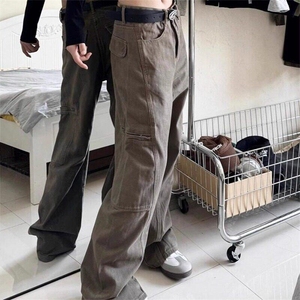 美式高街Vibe美拉德工装牛仔裤男直筒微喇clranfit裤子L20900-p53图片