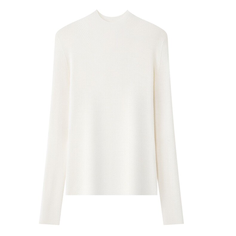 2025秋冬百搭时尚简约半高领针织衫，女装针织衫/毛衣，万禾羊绒