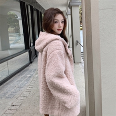 【已出货】2025冬法式复古圈圈毛连帽外套2C372-9069-P195控278，女装短外套，2C372