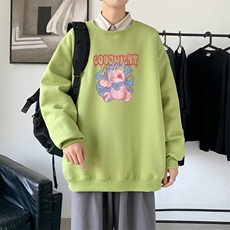 Y2544P38港风21秋季新款动漫圆领卫衣男潮流宽松青少年休闲外套，男装卫衣，星座510A-1
