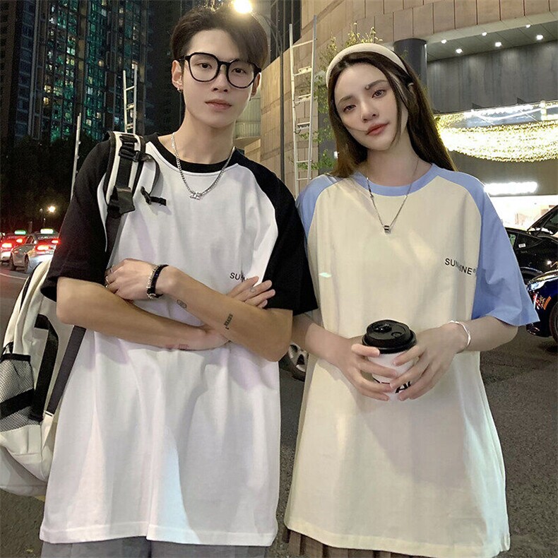V2情侣200克宽松插肩短袖t恤男女纯棉S-3XL班服可定制图案14色选,男装T恤,星座115A-3