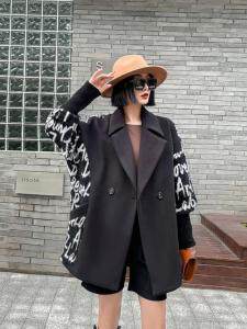 现货高端设计师款貂绒字母拼接外套，女装，储辰