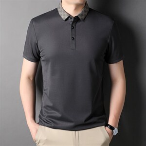 polo衫男2023新款夏季纯色翻领短袖套头衫T恤中青年男士打底上衣图片