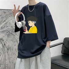 Q11200-P30春夏季七分袖t恤男大码五分袖男短袖中袖大皂风，男装T恤，电商A040
