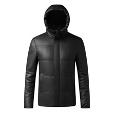 X2253秋冬新款海宁皮衣男士绵羊皮夹克鹅绒羽绒服连帽P730，男装皮衣，电商B360