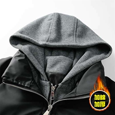 现货高品质重磅工艺美式高街假两件PU皮棉衣男女加厚棉服外套，男装棉衣，电商A443