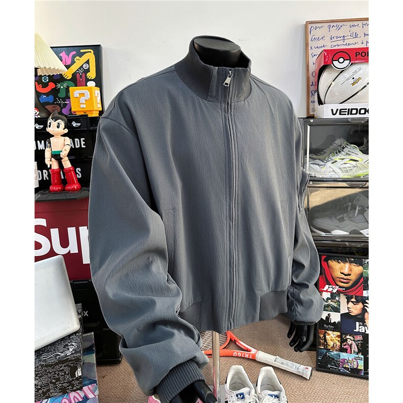 男装2026春季飞行服夹克春装大码clean fit宽松拉链外套S381-特88图片
