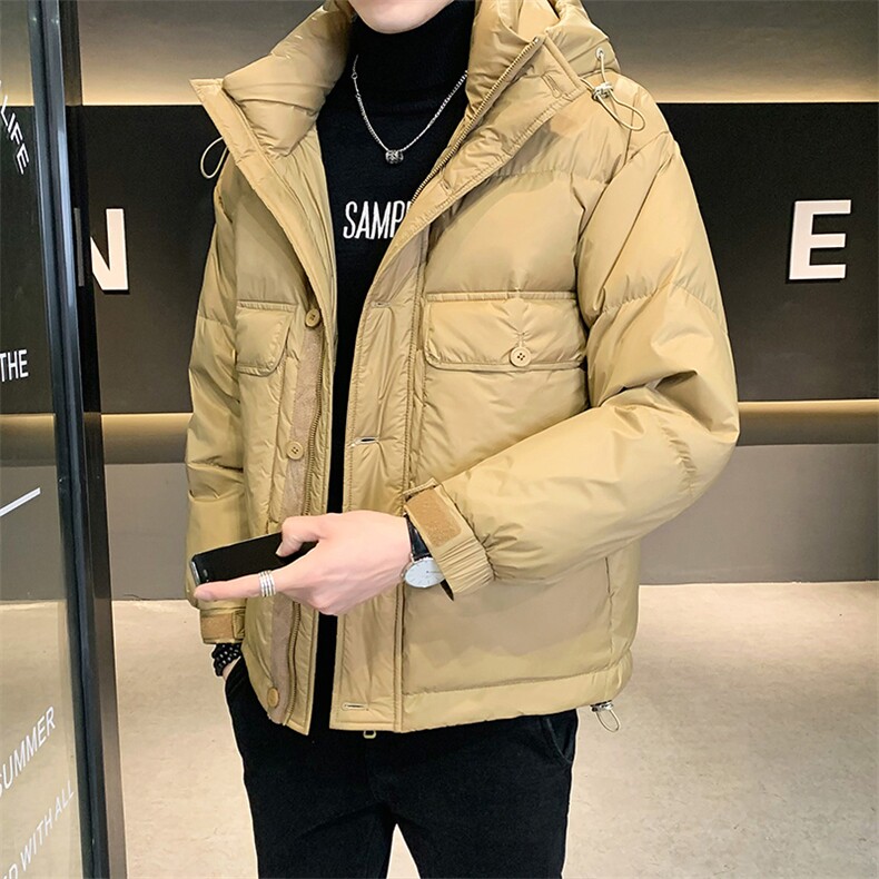 2025冬季店主风纯色高级感连帽外套短款休闲羽绒服男YR8035-P200,男装羽绒服,电商A413