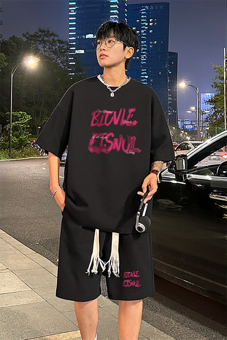 套装！华夫格套装短袖T恤短裤男TZ218-特P38,男装T恤,电商B367
