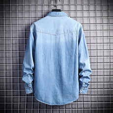 春季流行男牛仔衬衣时尚休闲学生长袖衬衫外套XZ310B-3-CY603-P55，男装衬衫，星座310B-3