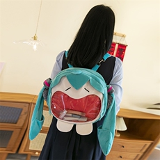 初音包包女孩外出大容量双肩包卡通零钱背包拉链旅行书包