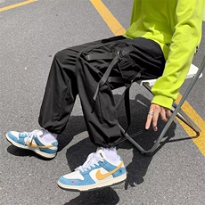 男直筒宽松型中低腰工装裤青春流行时尚潮牌休闲裤潮MK30-P35，男装休闲裤，星座1109-3