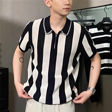 夏季新款欧洲站顶奢时尚POLO衫男士短袖半拉链上衣半袖T3911，男装T恤，星座1116A（原606A-3）