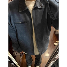 美式复古底特律翻领工装夹克男春秋高街cleanfit短款百搭休闲外套，男装夹克，星座601-1