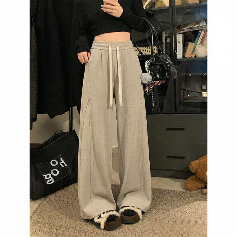 春季肌理感卫裤美式解构直筒阔腿休闲裤男女 C62192-TP4079图片